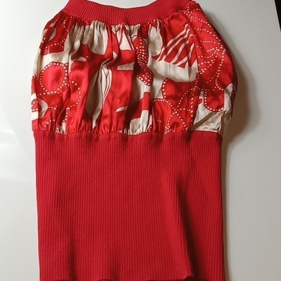 BEBE RIBBED STRETCH SILK SWEATER HALTER TOP BLOUSE JUNIORS WOMANS EXCELLENT COND - Picture 5 of 9